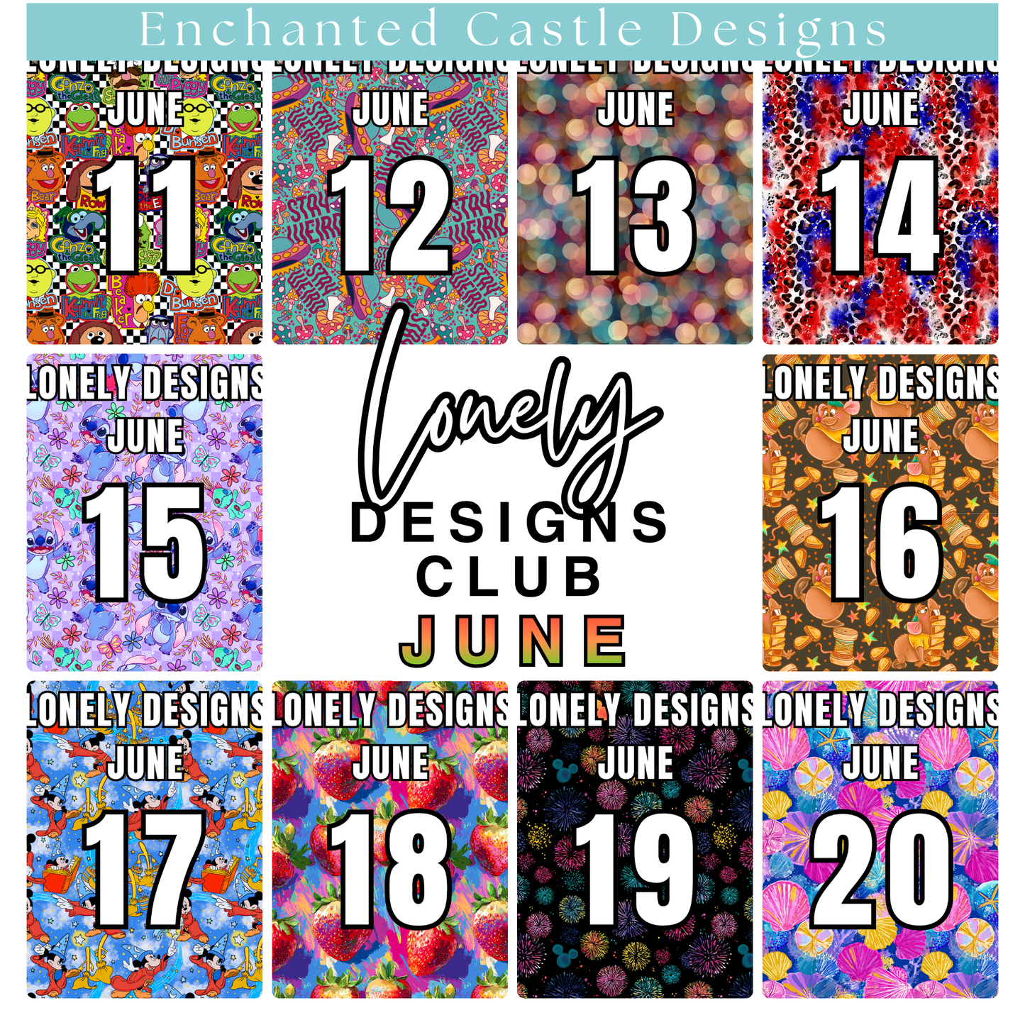 Lonely Designs Club Toppers- JUNE *DOUBLE MONTH*