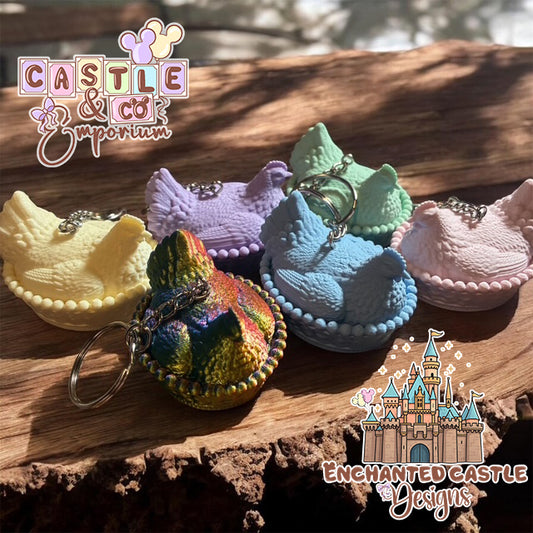 "Hen in a Basket" Keychains
